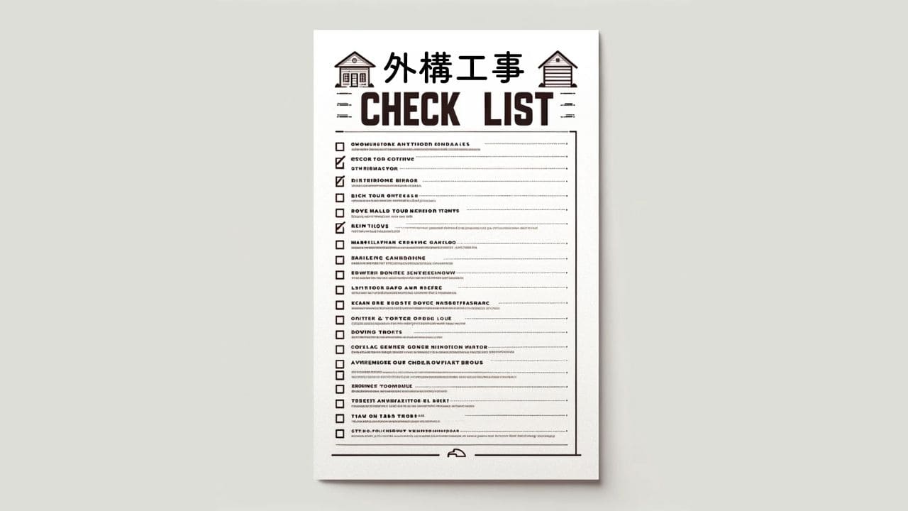 外構工事のチェックリストのイラスト