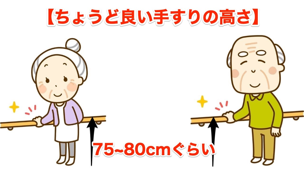ちょうどよい手すりの高さを考えるイメージ