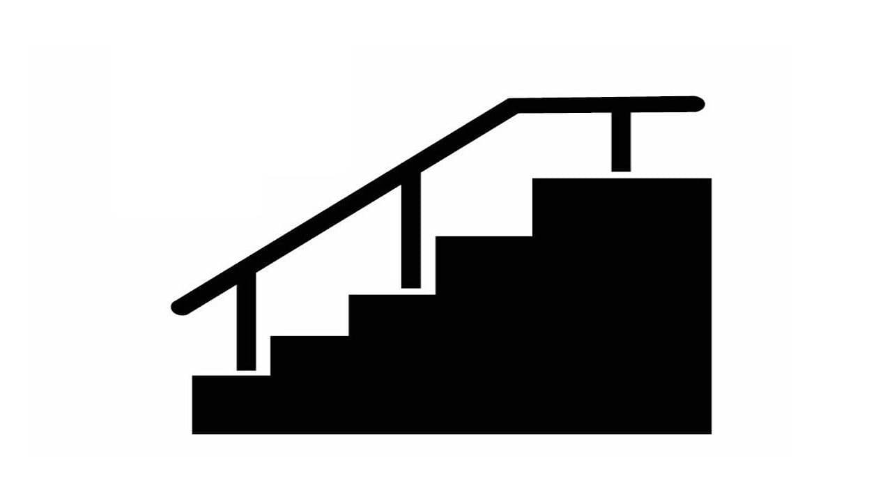 屋外の玄関階段に設置された手すりのイメージ