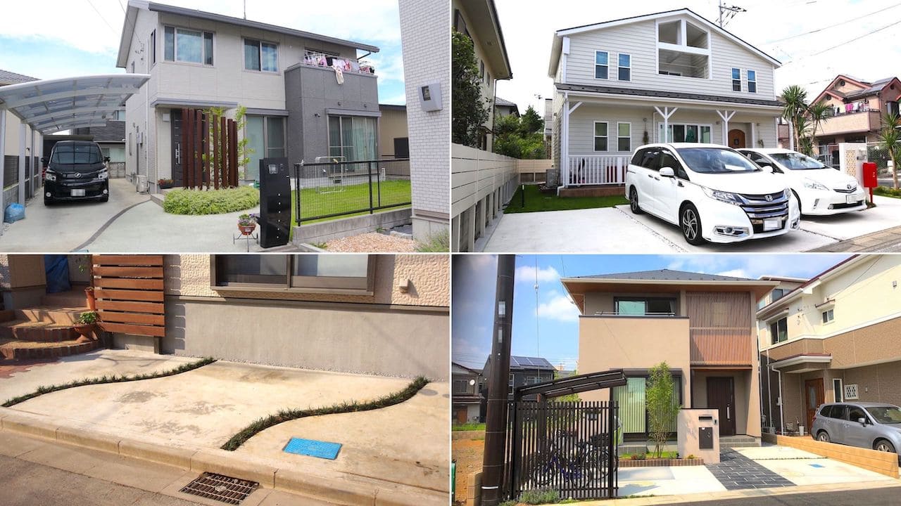 エクステリア駐車場の施工例をまとめた画像