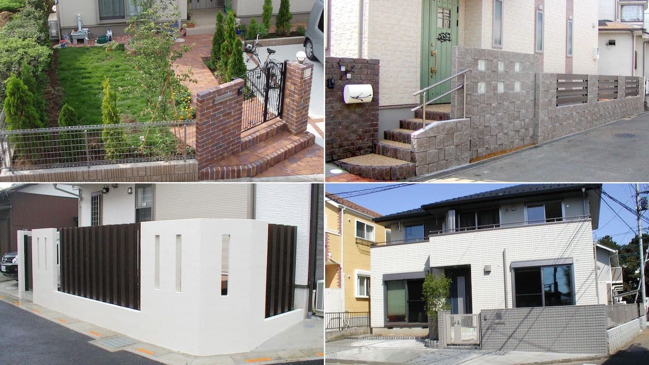 セミクローズエクステリア施工例をまとめた画像