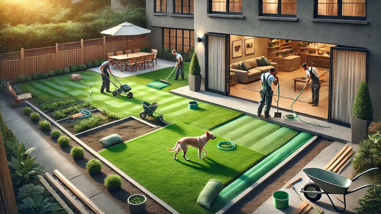 犬用に庭をリフォーム