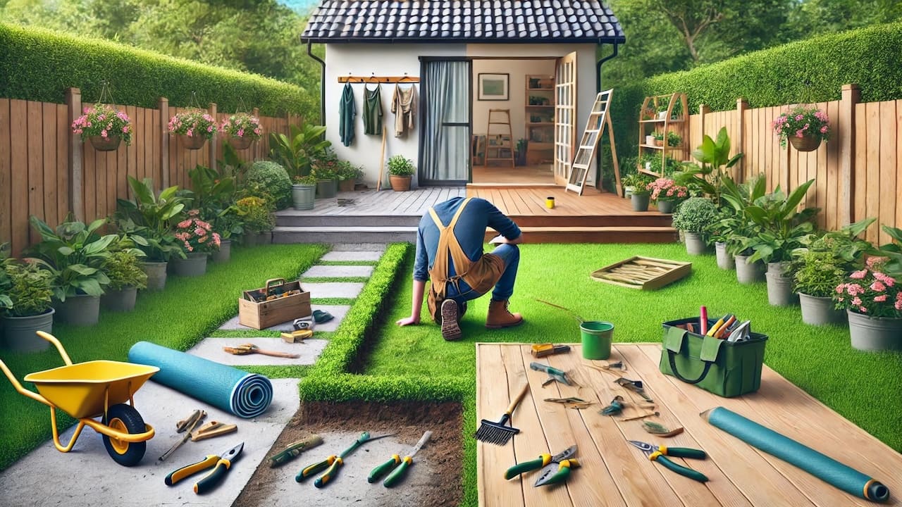 土の庭をリフォーム