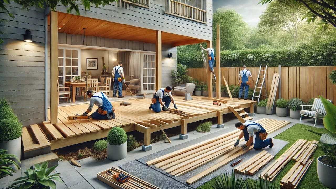 庭リフォームでウッドデッキを設置