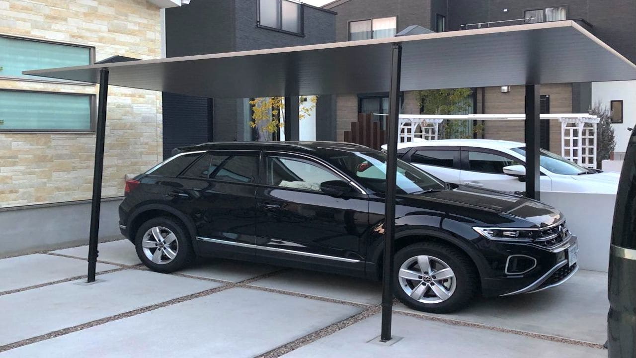 サポート柱をつけたカーポートSC