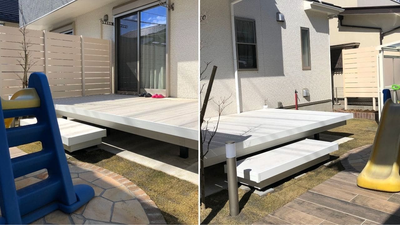 バーベキューができるおしゃれな庭施工例