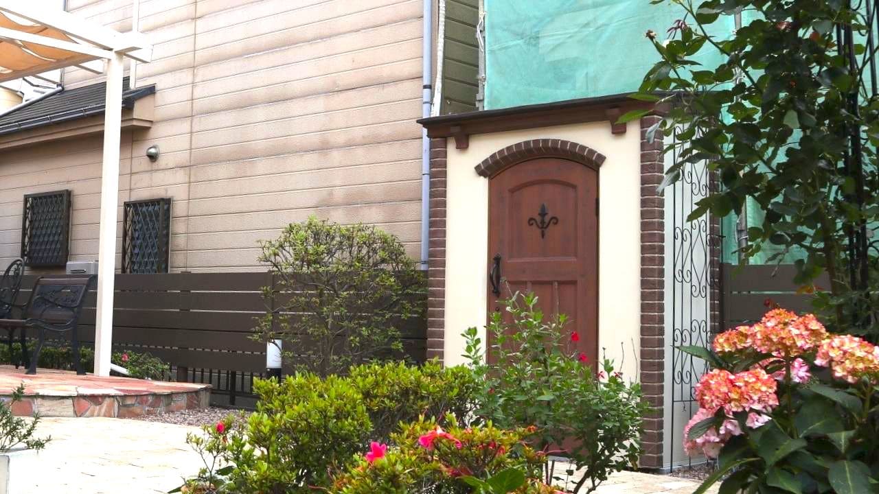 バーベキューができるおしゃれな庭施工例