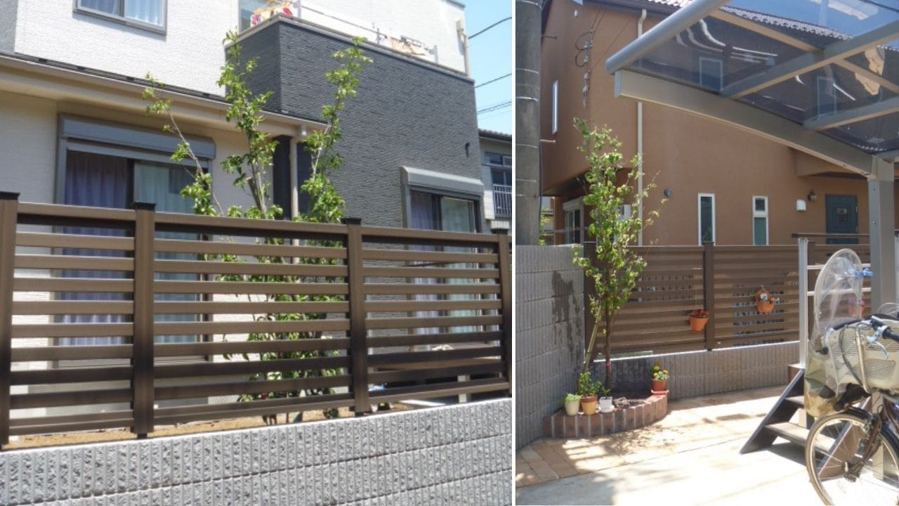 樹脂製の目隠しフェンスを設置した庭工事👷【埼玉県所沢市の施工例】