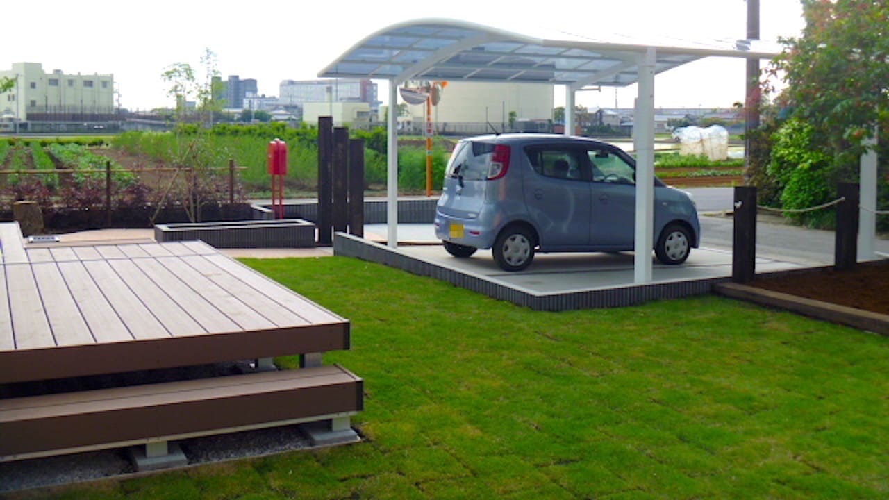 バーベキューができるおしゃれな庭施工例