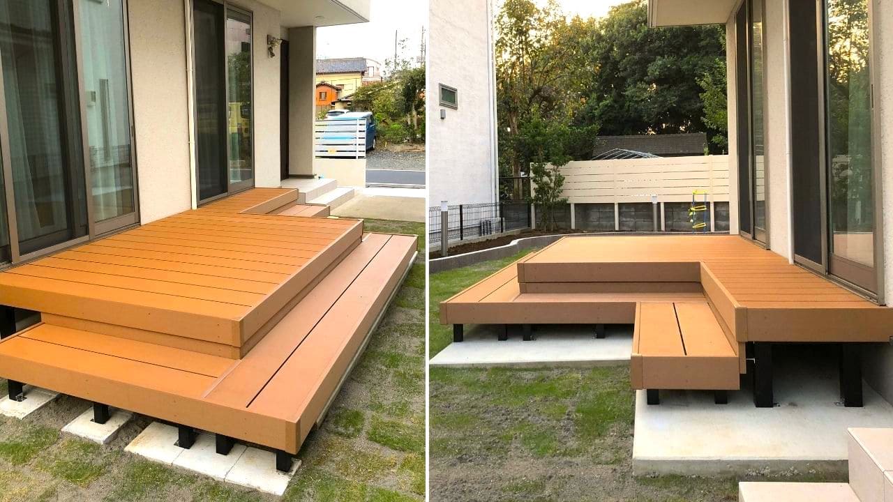 バーベキューができるおしゃれな庭施工例